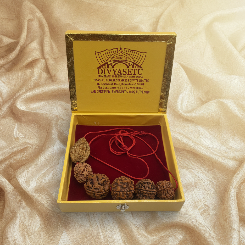 Rudraksha Mala Gift Box with Attractive Background