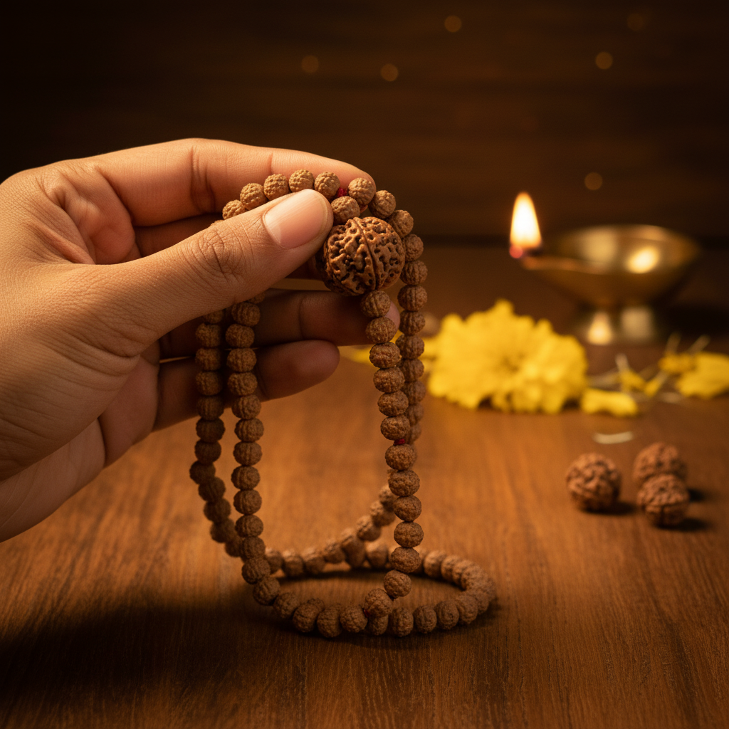 Rudraksha Mala — Hand Hold