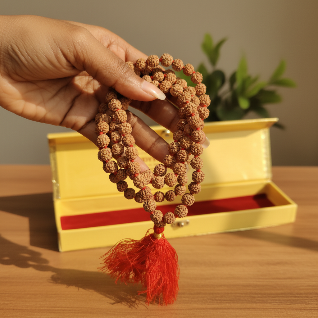 Rudraksha Mala Hand with Box