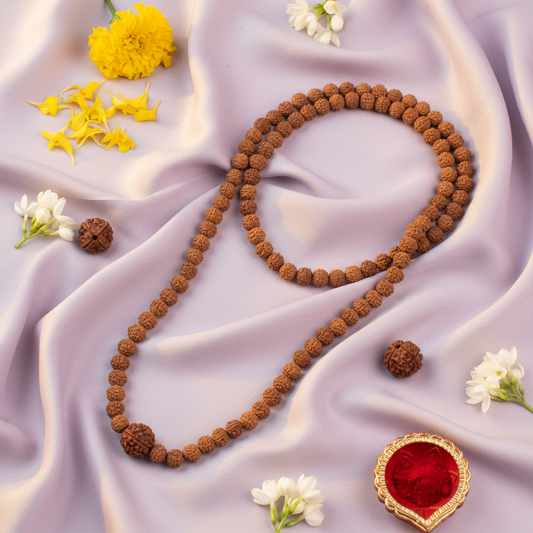 Rudraksha Mala - Pastel Background