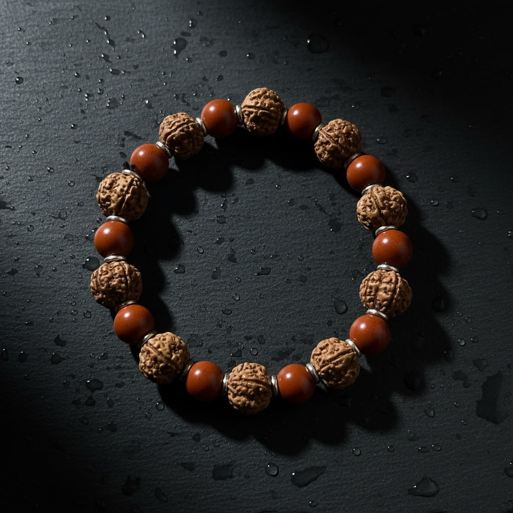 Rudraksha Red Jasper - Dark Editorial