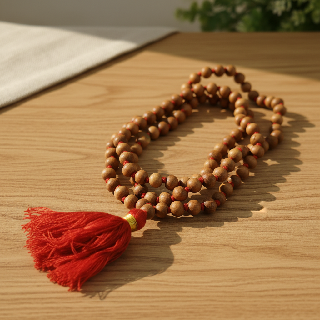 Sandalwood Mala Coiled