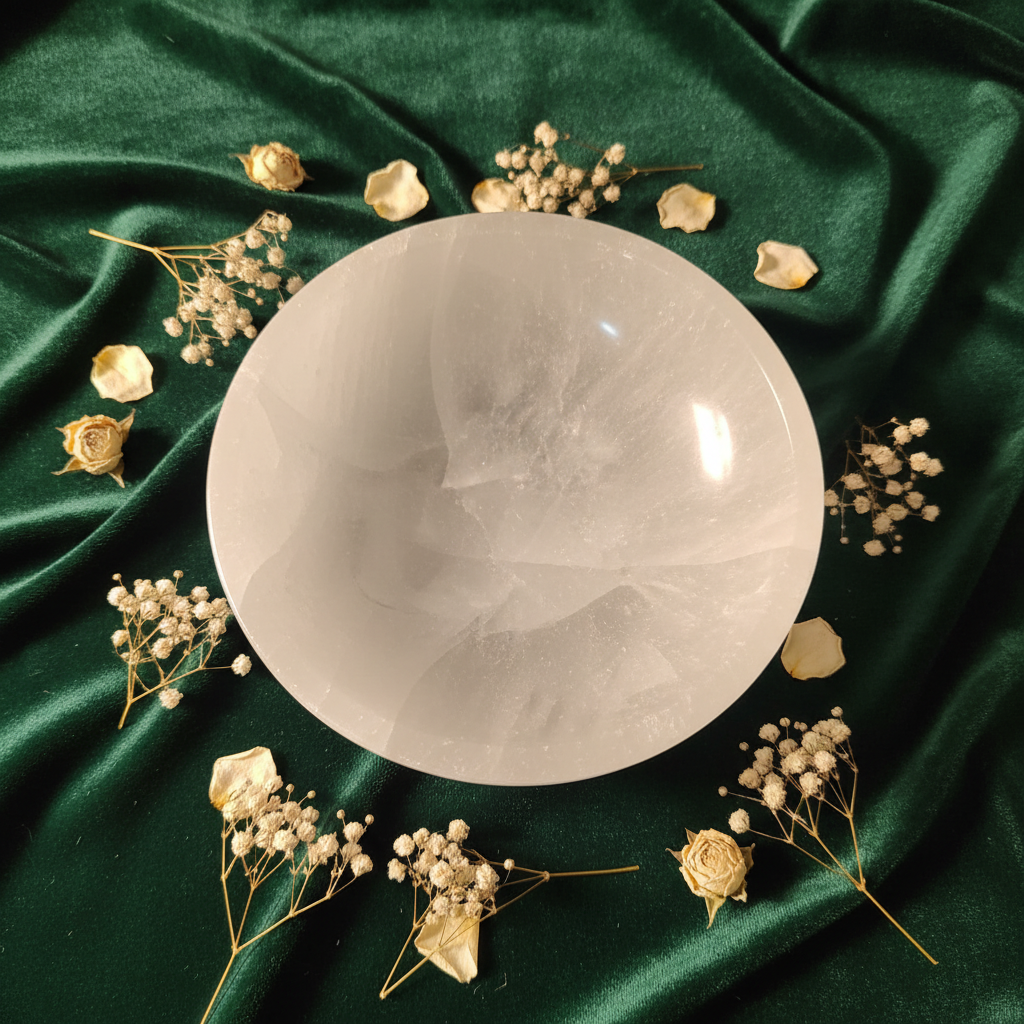 Selenite Bowl 6" - Velvet