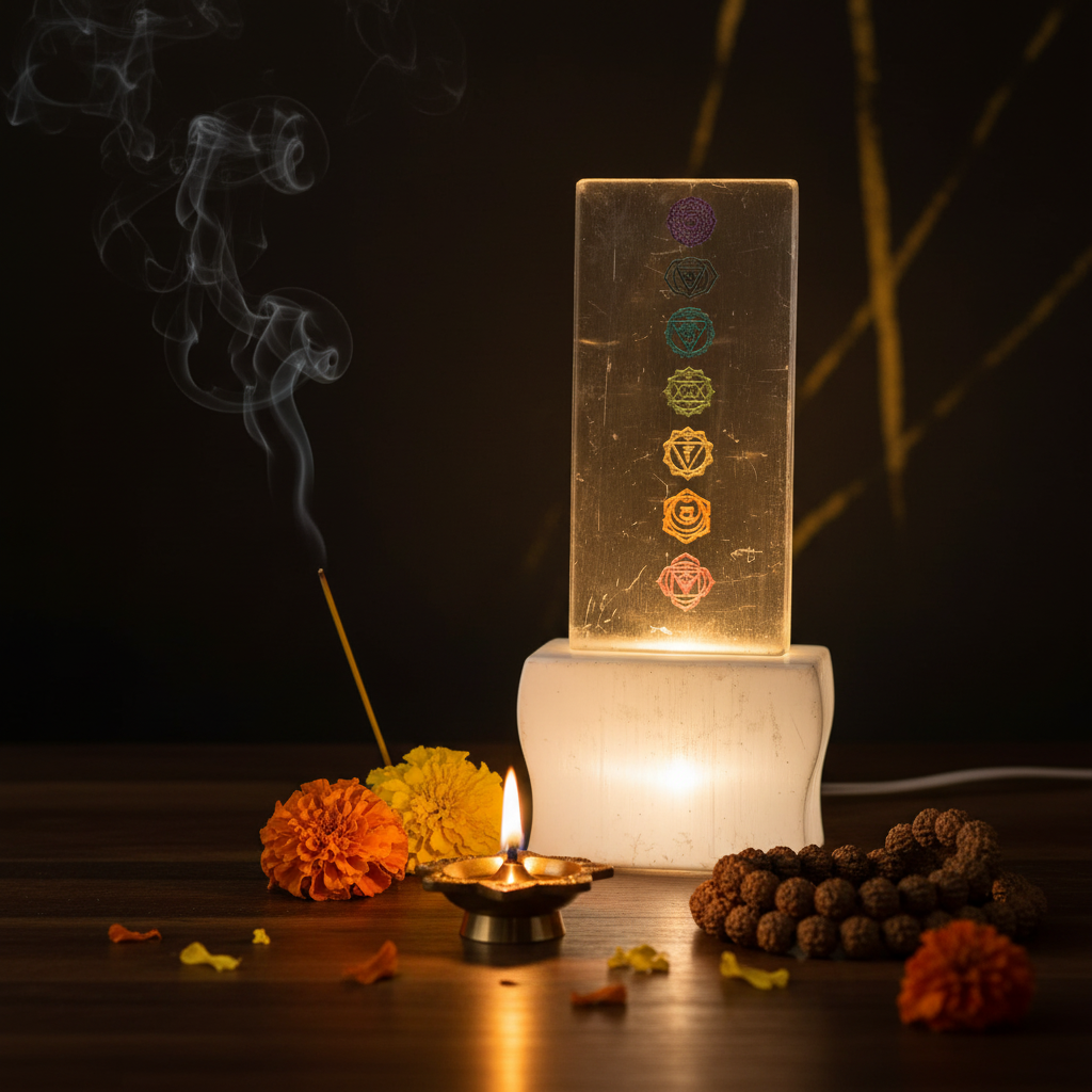 Selenite Scale Lamp - Altar Lifestyle