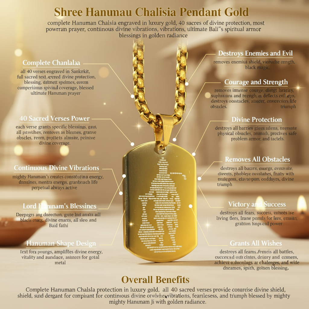 Shree Hanuman Chalisa Pendant Gold benefits
