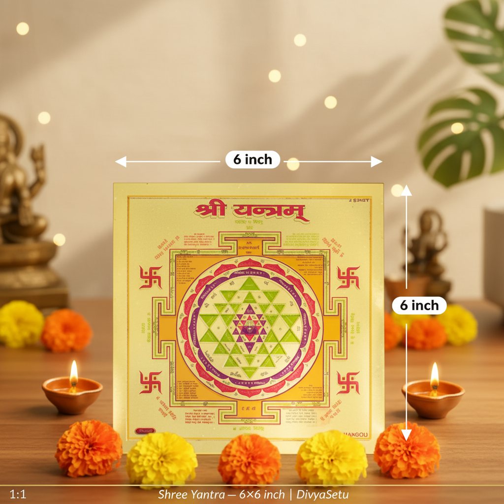 Shree Yantra 6×6 inch – Dimension + Premium Background