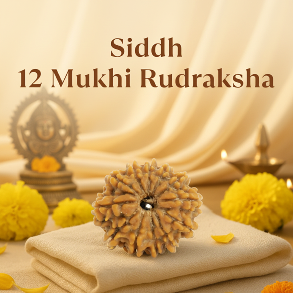 Siddh 12 Mukhi Rudraksha - Clean Solar Background