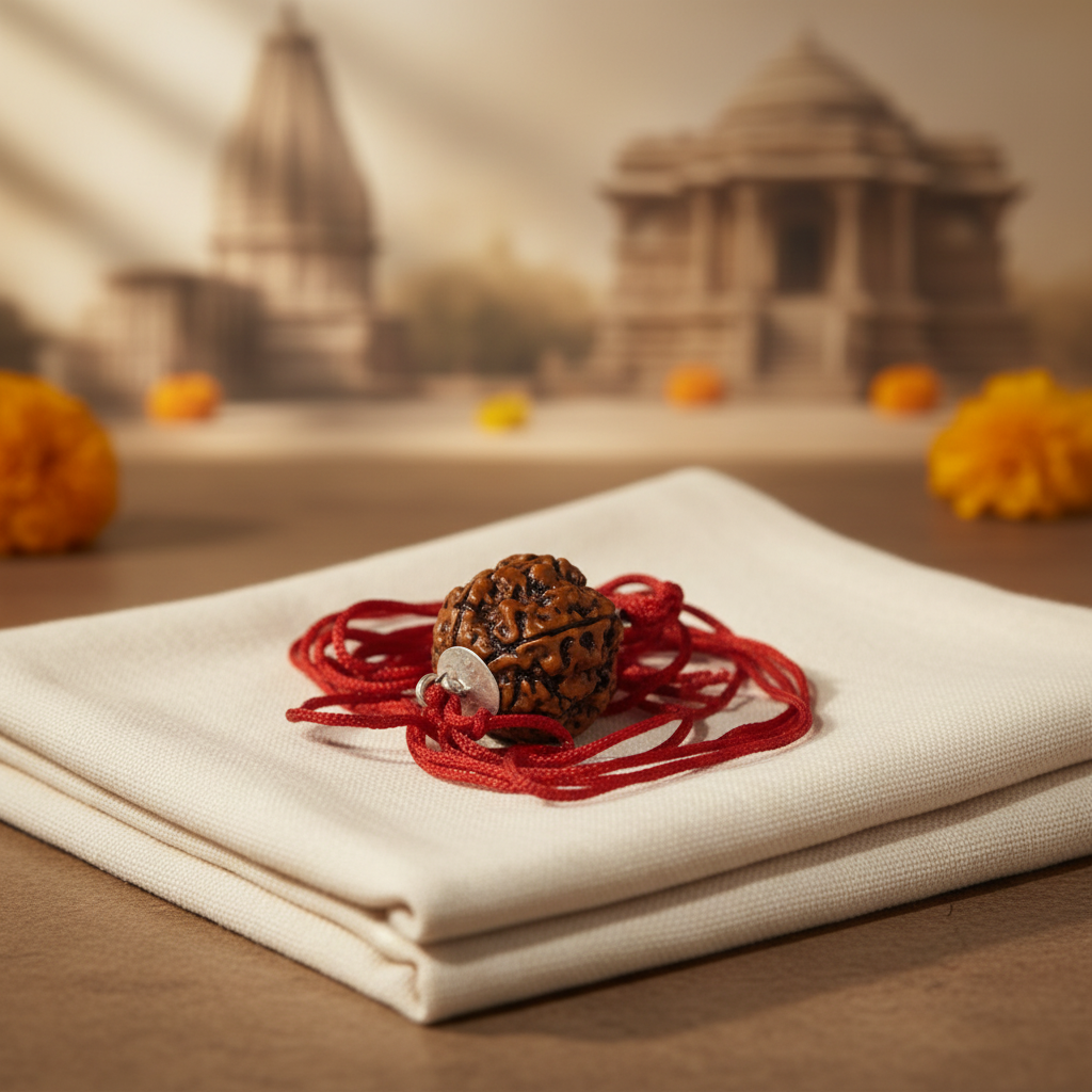 Siddh 4 Mukhi Rudraksha with Red Thread - Premium