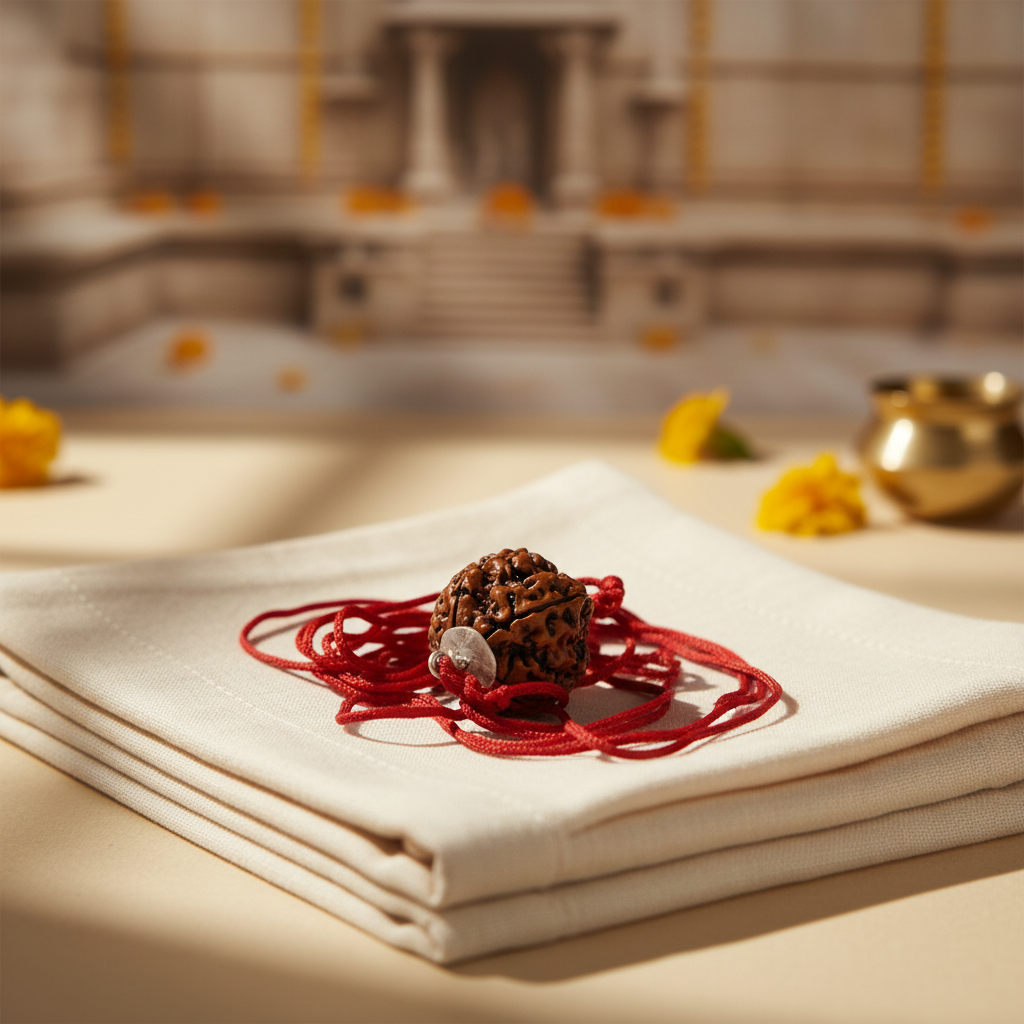 Siddh 4 Mukhi Rudraksha with Red Thread - Premium