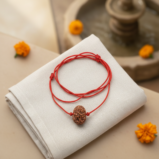 Siddh 6 Mukhi Rudraksha Necklace - Top View