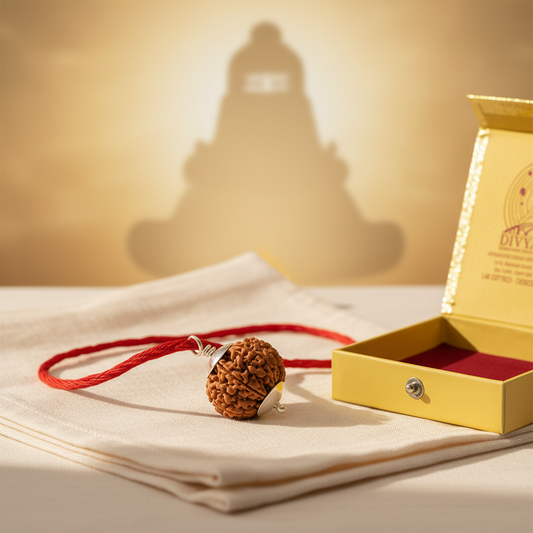 Siddh 9 Mukhi Rudraksha with Silver Cap Hero