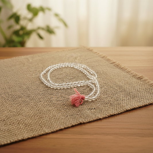Sphatik Crystal Mala Jute