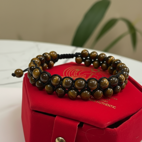 Tiger's Eye Bracelet with Certificate - Close-up Detail