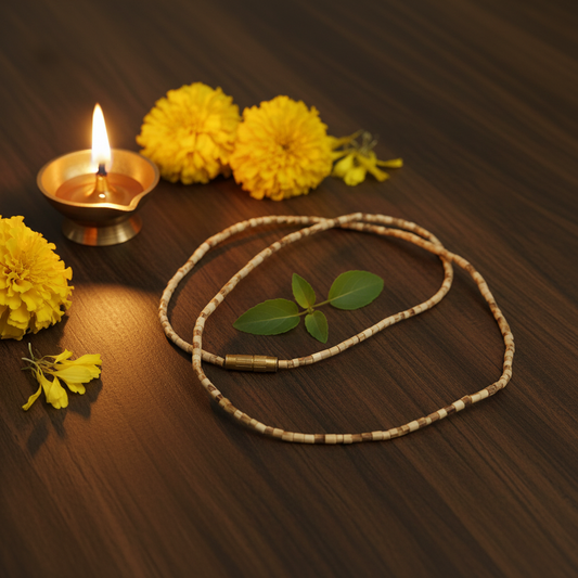 Tulsi Mala Thin — Loose Coil Dark