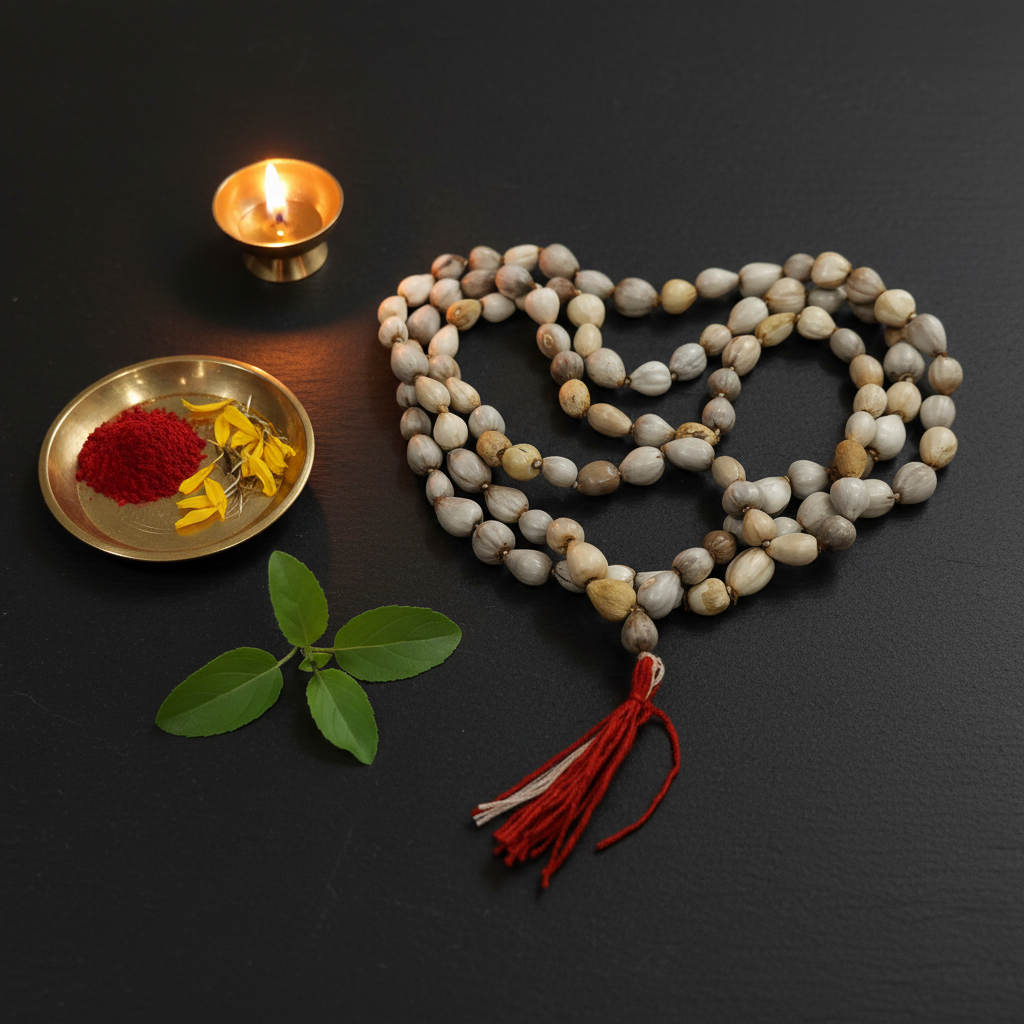 Tulsi Seed Mala — Heart Shape