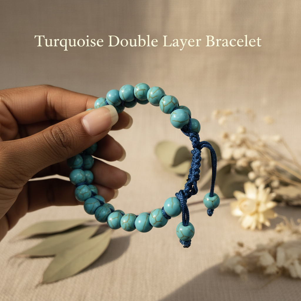 Turquoise Double Layer Bracelet Detail