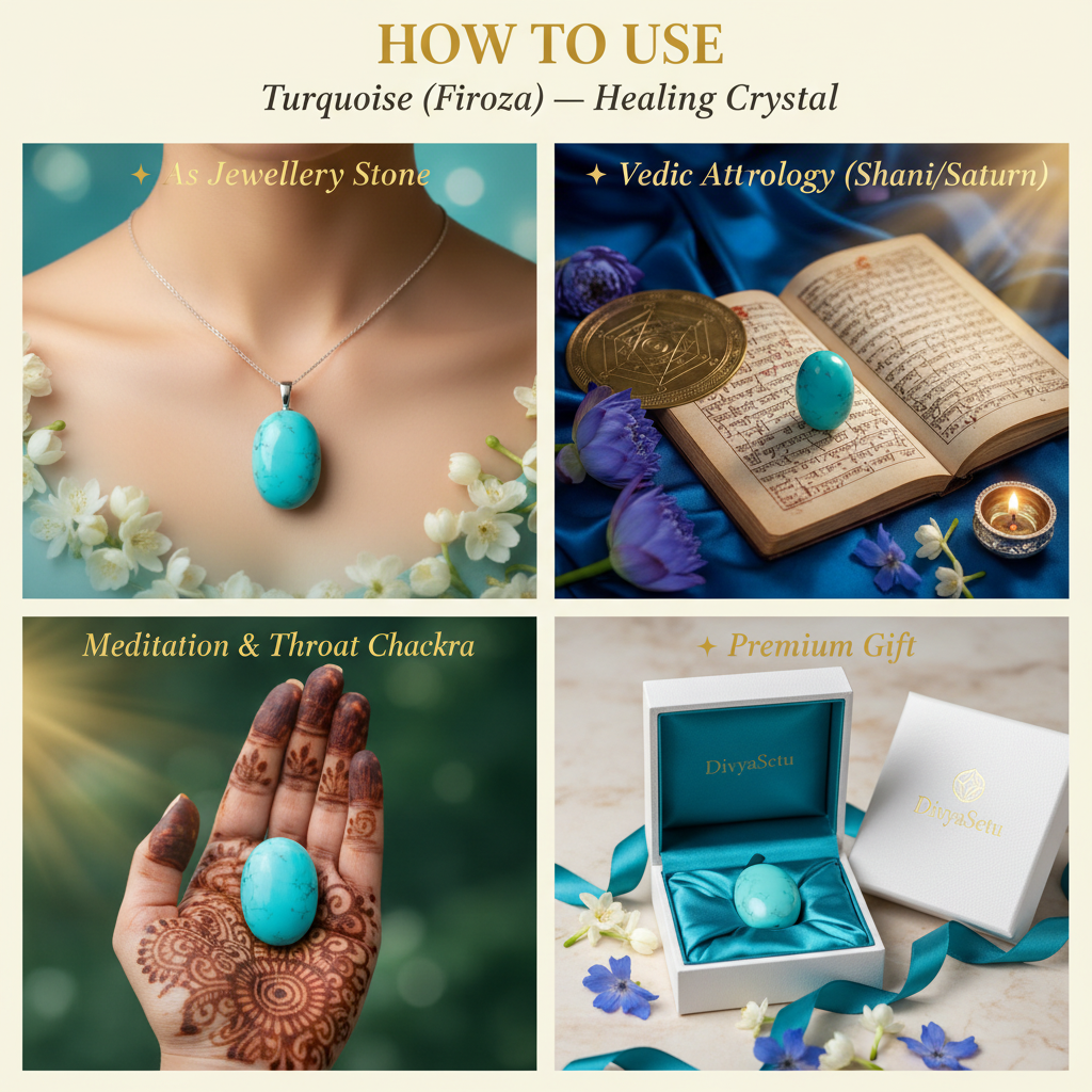 Turquoise Firoza – "How to Use" Premium Lifestyle Collage