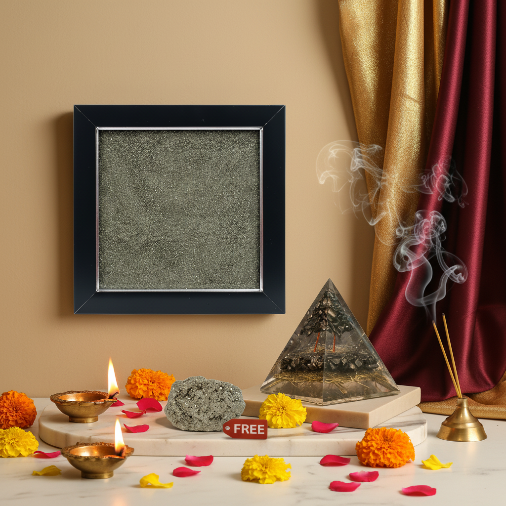 Ultimate Pyrite Vastu Combo with aesthetic background