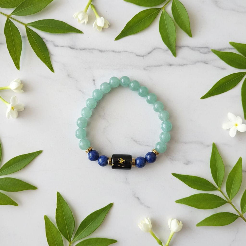 Virgo Bracelet - Flat Lay with Flowers