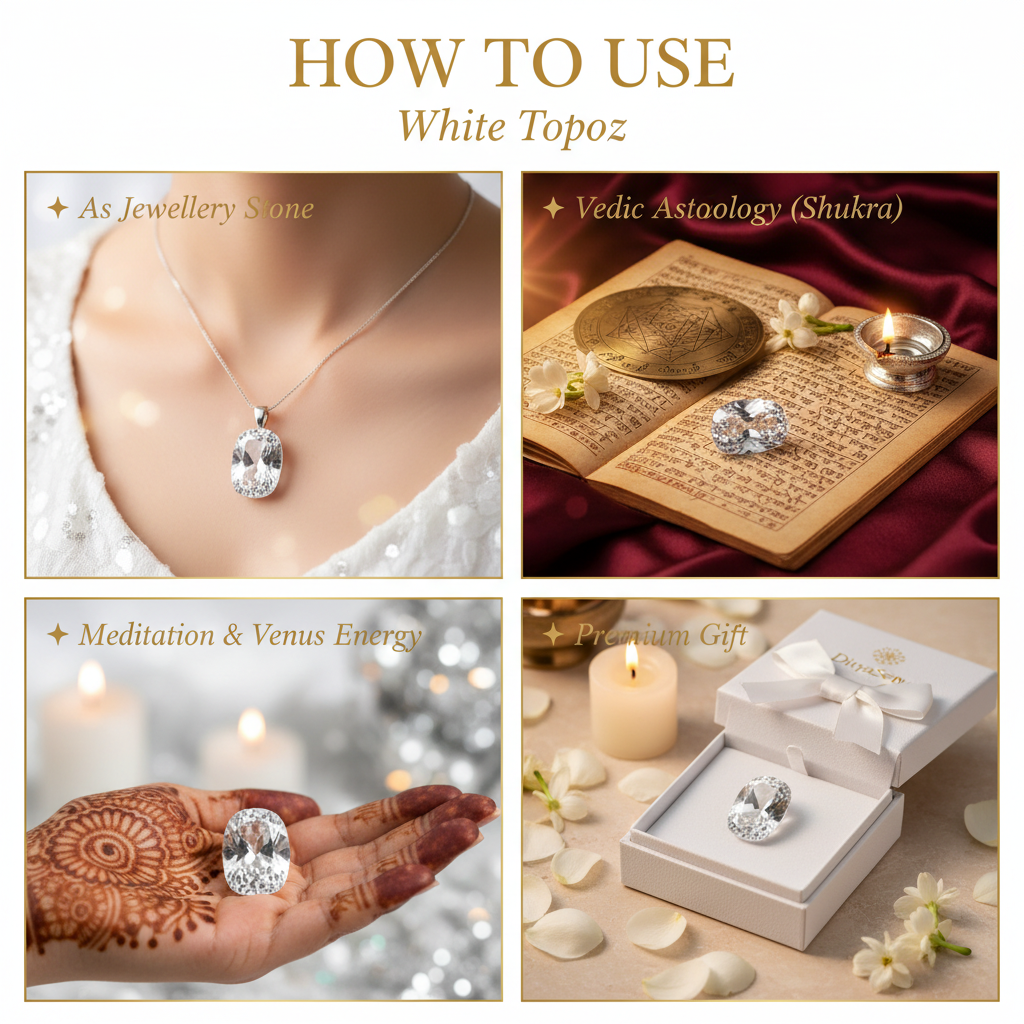 White Topaz – "How to Use" Premium Lifestyle Collage