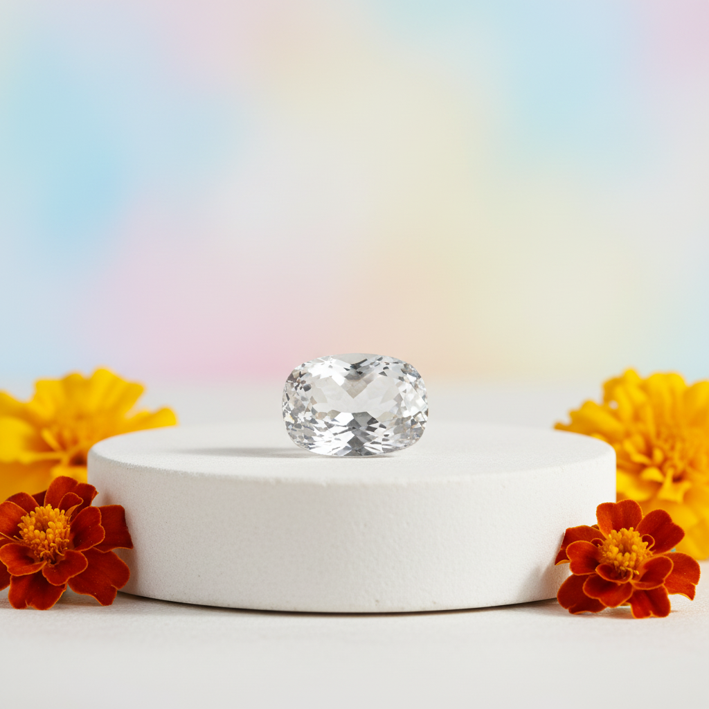 White Topaz - Luxury Advertisement with Marigolds